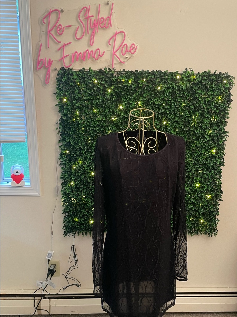Bisou Bisou Black Sheer Lace Dress